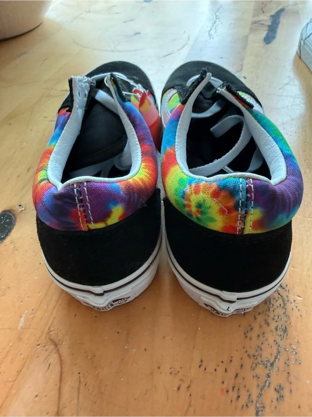 Vans Kids Tie-Dye Skate Shoes - Black & Rainbow 3.5